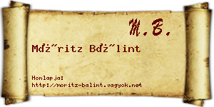 Móritz Bálint névjegykártya